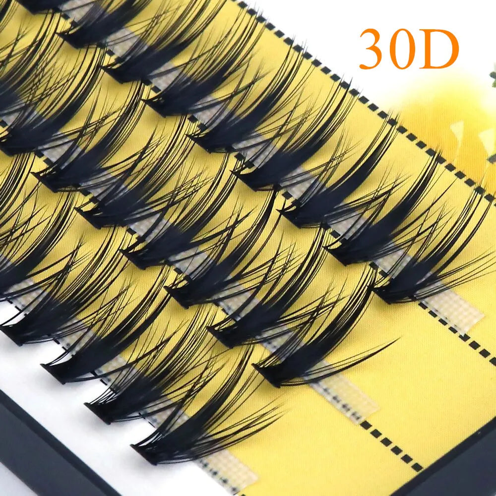 20/30D Natural False Eyelashes 1 box/60 cluster Eyelash Extension 3D Russia individual Eyelashes bunches Makeup Lashes wholesale