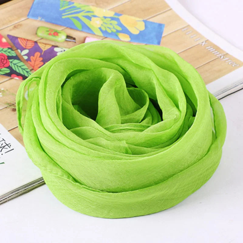 Korean Solid Color Chiffon Square Silk Scarf  70x70CM Summer Sunscreen Thin Transparent Gauze Neck Protection Woman's Shawl P71
