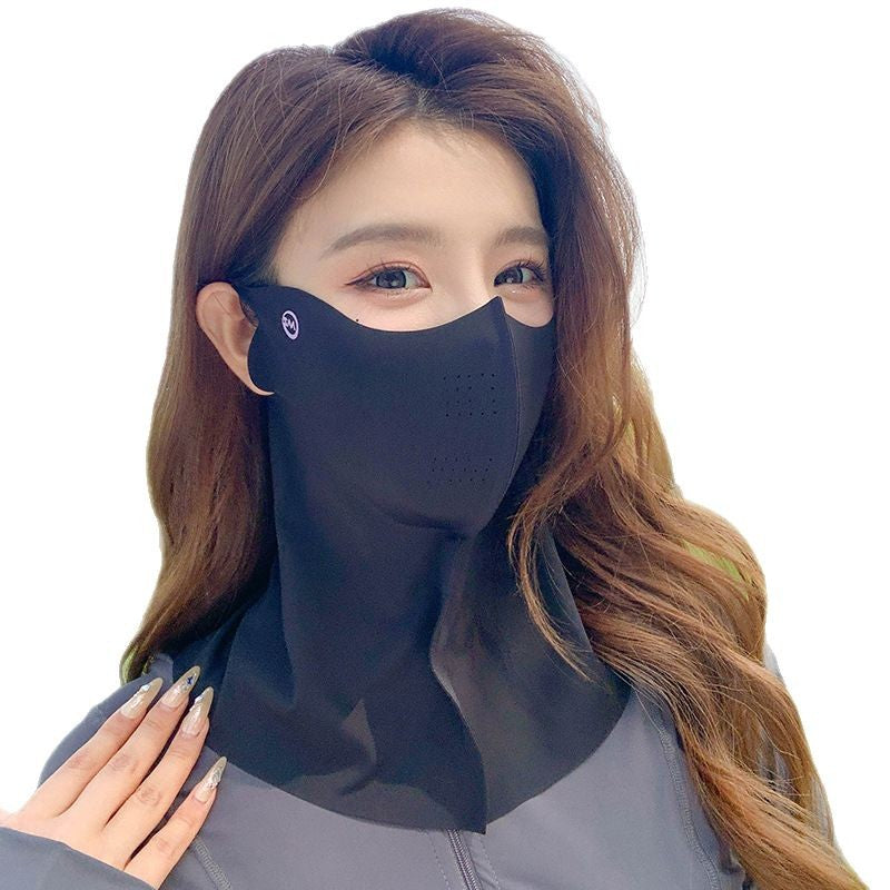 Sunscreen mask women's summer riding anti-ultraviolet sunshade breathable driving neck neck protection 3D ice silk mask