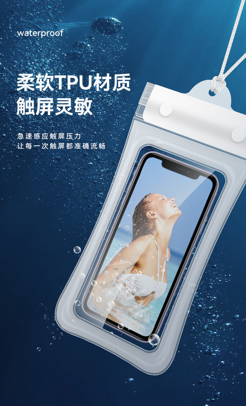 Mobile Phone Waterproof Bag with Touch Screen for Swimming, Special for Taking Pictures, Diving and Rafting Equipment, Transparent Sealed Waterproof Mobile Phone Case