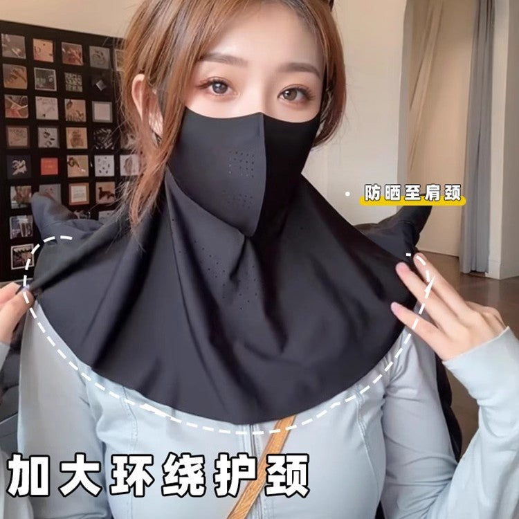 Sunscreen mask women's summer riding anti-ultraviolet sunshade breathable driving neck neck protection 3D ice silk mask