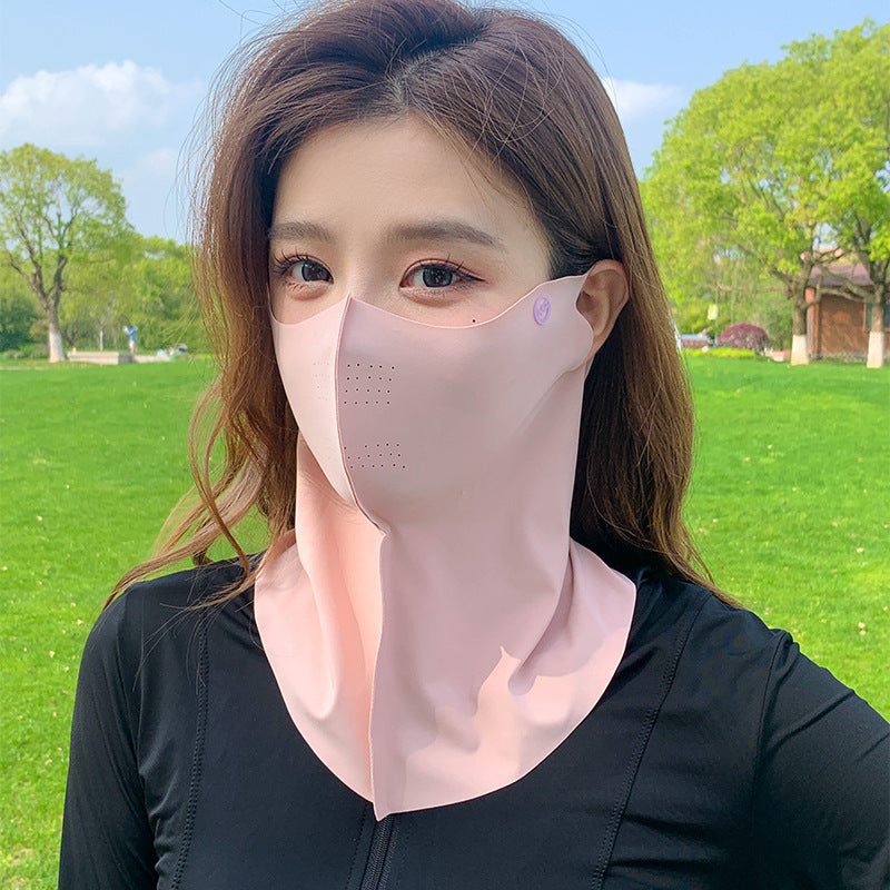 Sunscreen mask women's summer riding anti-ultraviolet sunshade breathable driving neck neck protection 3D ice silk mask