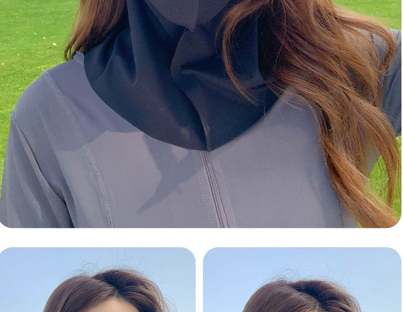 Sunscreen mask women's summer riding anti-ultraviolet sunshade breathable driving neck neck protection 3D ice silk mask