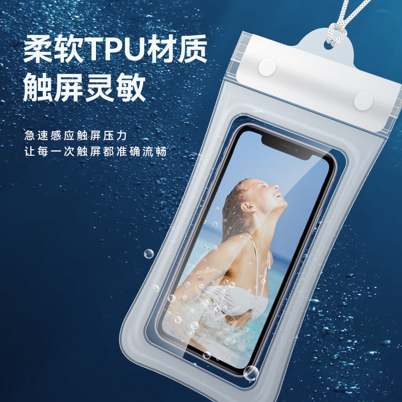 Mobile Phone Waterproof Bag with Touch Screen for Swimming, Special for Taking Pictures, Diving and Rafting Equipment, Transparent Sealed Waterproof Mobile Phone Case