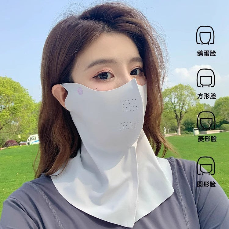 Sunscreen mask women's summer riding anti-ultraviolet sunshade breathable driving neck neck protection 3D ice silk mask