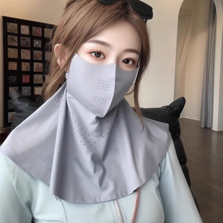 Sunscreen mask women's summer riding anti-ultraviolet sunshade breathable driving neck neck protection 3D ice silk mask