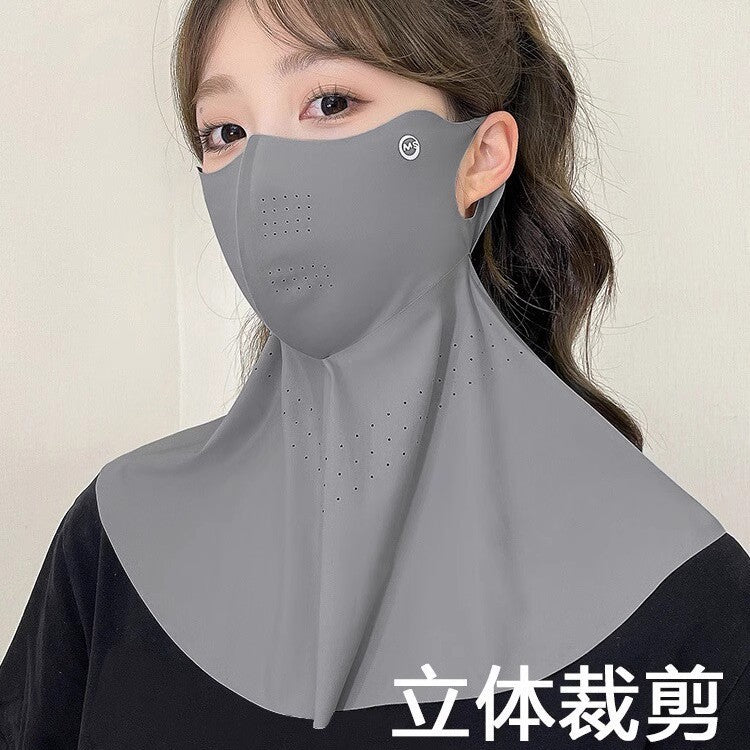 Sunscreen mask women's summer riding anti-ultraviolet sunshade breathable driving neck neck protection 3D ice silk mask