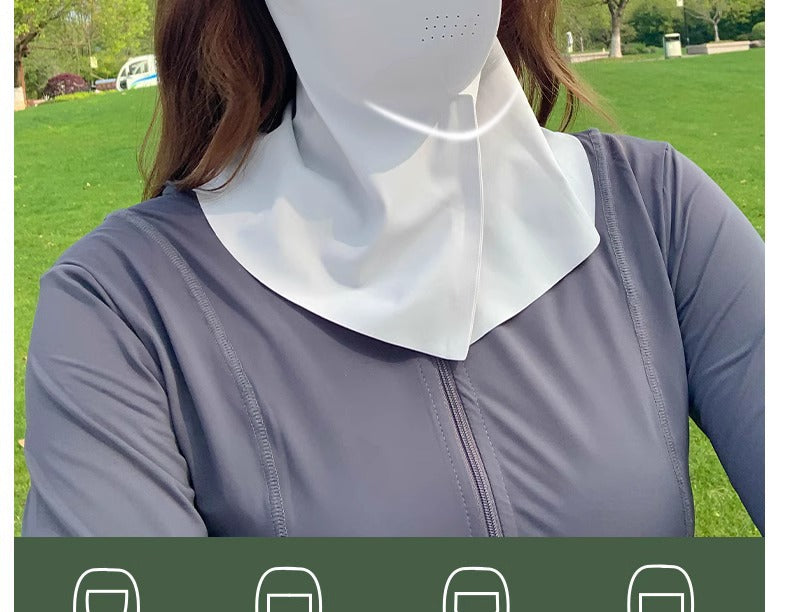Sunscreen mask women's summer riding anti-ultraviolet sunshade breathable driving neck neck protection 3D ice silk mask