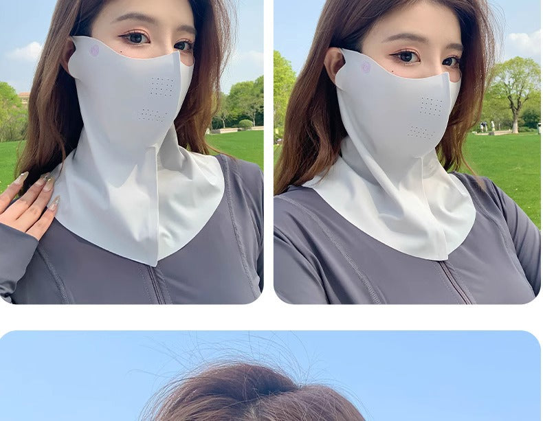 Sunscreen mask women's summer riding anti-ultraviolet sunshade breathable driving neck neck protection 3D ice silk mask