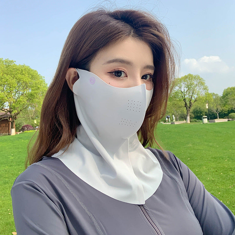 Sunscreen mask women's summer riding anti-ultraviolet sunshade breathable driving neck neck protection 3D ice silk mask
