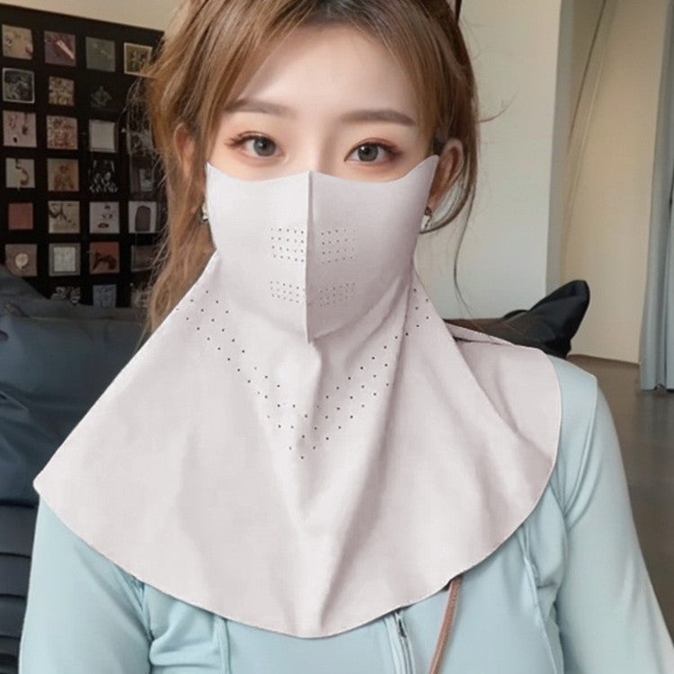 Sunscreen mask women's summer riding anti-ultraviolet sunshade breathable driving neck neck protection 3D ice silk mask