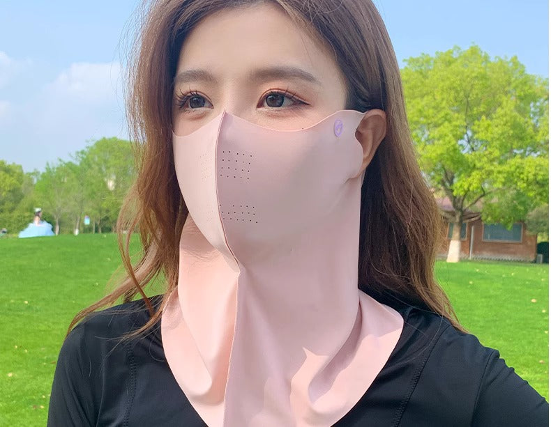Sunscreen mask women's summer riding anti-ultraviolet sunshade breathable driving neck neck protection 3D ice silk mask
