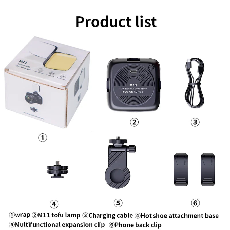 Selfie Light LED Video Camera Light Portable Clip on Light Panel for Camera Phone 3000-9900k For Makeup Video Fill Lights