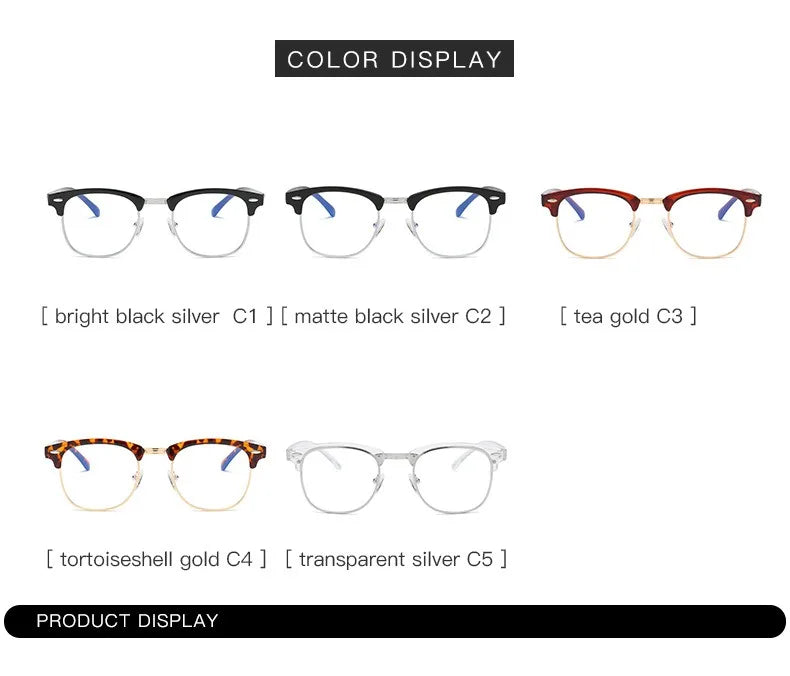 1pcs Men Retro Anti Blue Light Computer Glasses Reading And Gaming Glasses