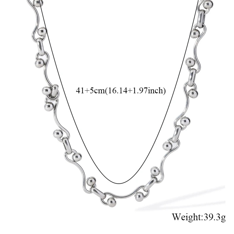 EILIECK 316L Stainless Steel Fashion Snake Pattern Chain Necklace For Women Daily Wear Trendy Neck Chain Waterproof Jewelry Gift