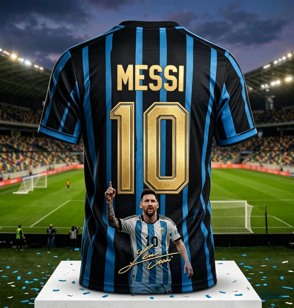 Messi #10 Argentina Football Jersey Blue White Striped 3D Print Shirt Men Women Soccer World Cup Fan Short Sleeve Tops