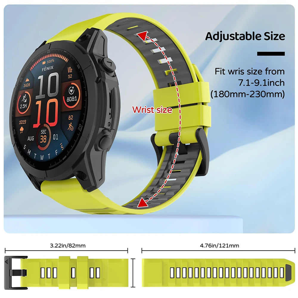 22/26mm Silicone Watchband Fenix 8 Pro Sport Strap For Garmin Tactix 7/Quatix8 Forerunner 970 965 Instinct 2X Quick Fit Bracelet