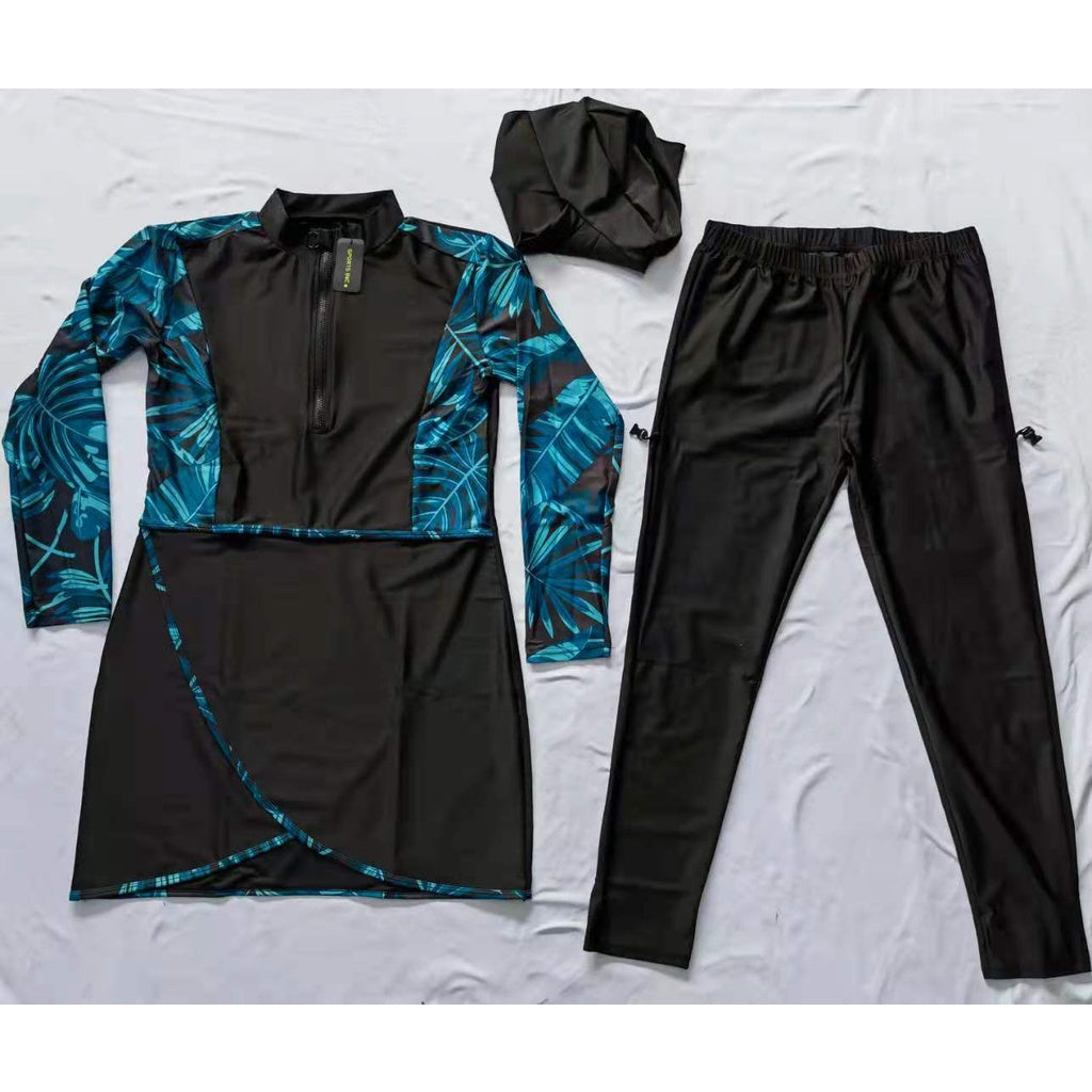 3PCS/Set Women Muslim Clothing Muslim Swimwear Long Sleeve Sport Swimsuit Burkini Swimming Maillot Bain Femme Musulmane Suit