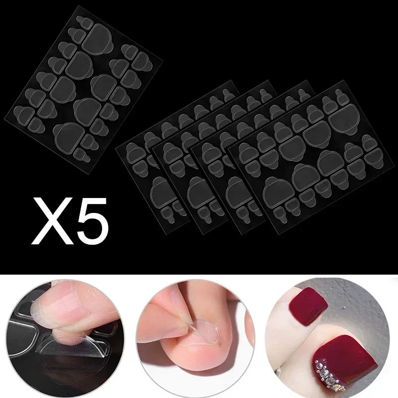 Mixed 5 Colors full cover false nails short foot fake nails Candy Color 24pcs/set press on nails foot toe french nail art tips