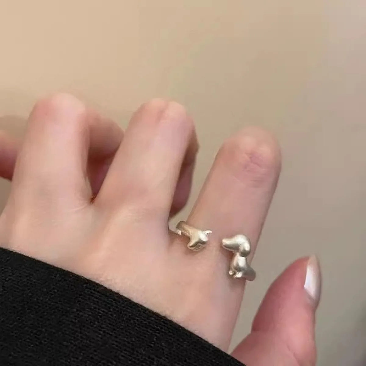 Adjustable Dachshund Rings, Stainless Steel Cute Jewelry for Women, Comfort Fit Daily Wear Best Friend Gift Idea