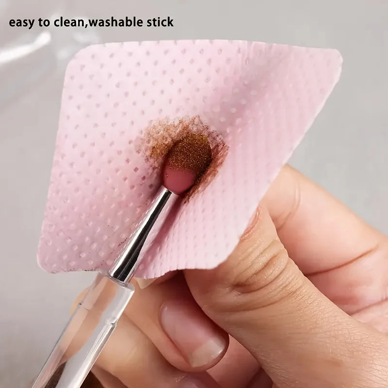 5 reusable silicone nail brushes with mirror effect - double head makeup&nail polish applicator