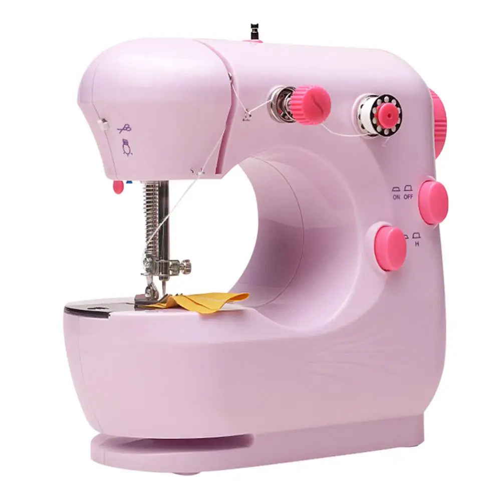 Mini Sewing Machines Portable Electric Household Stitching Sew Fabric Pedal Mini Foot Hand Table Model Sewing Electric Machine