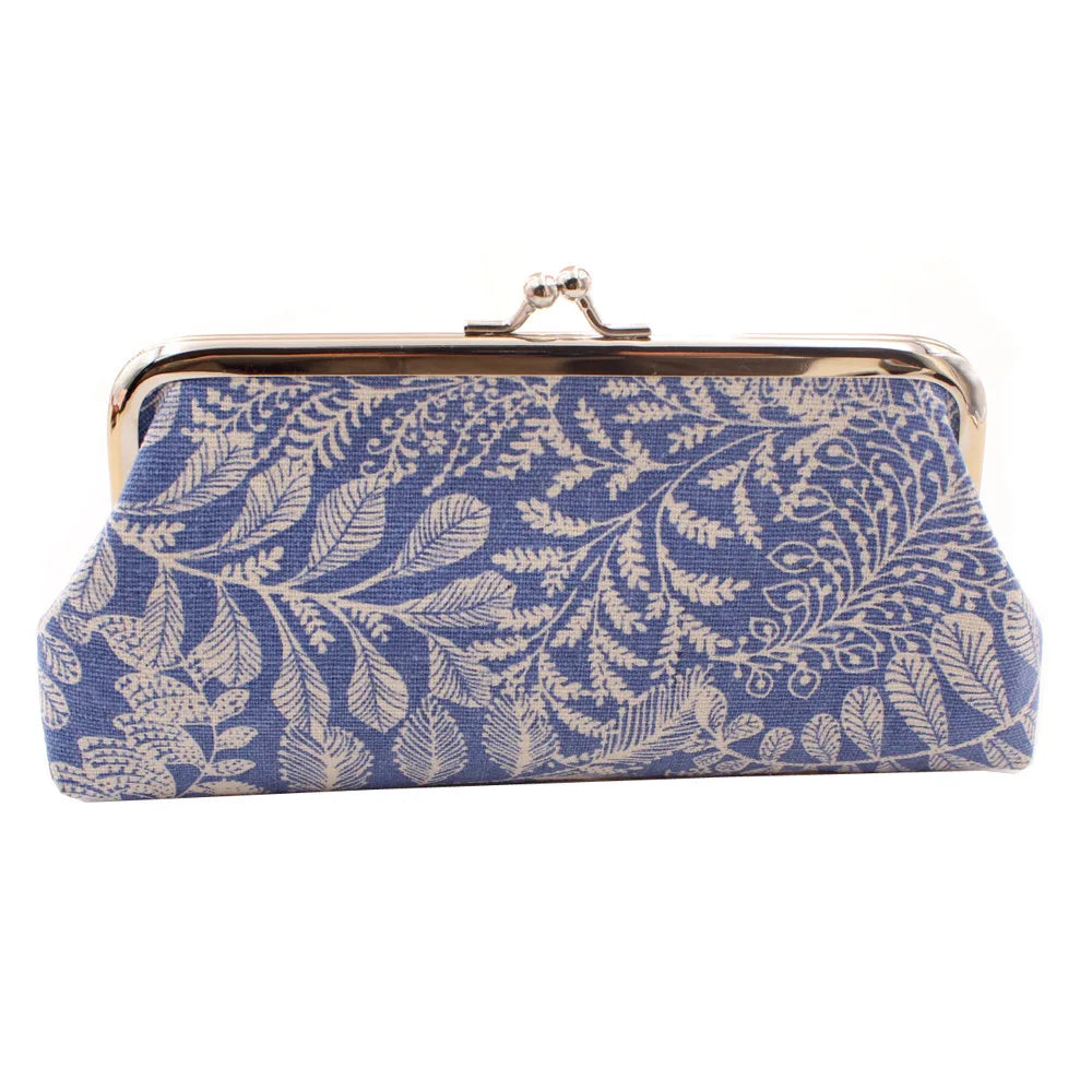Long Coin Purse Wallet Women Vintage Leaf Print Wallet Card Holders Hasp Creative Clutch Bag Female Lipstick Storage Bag