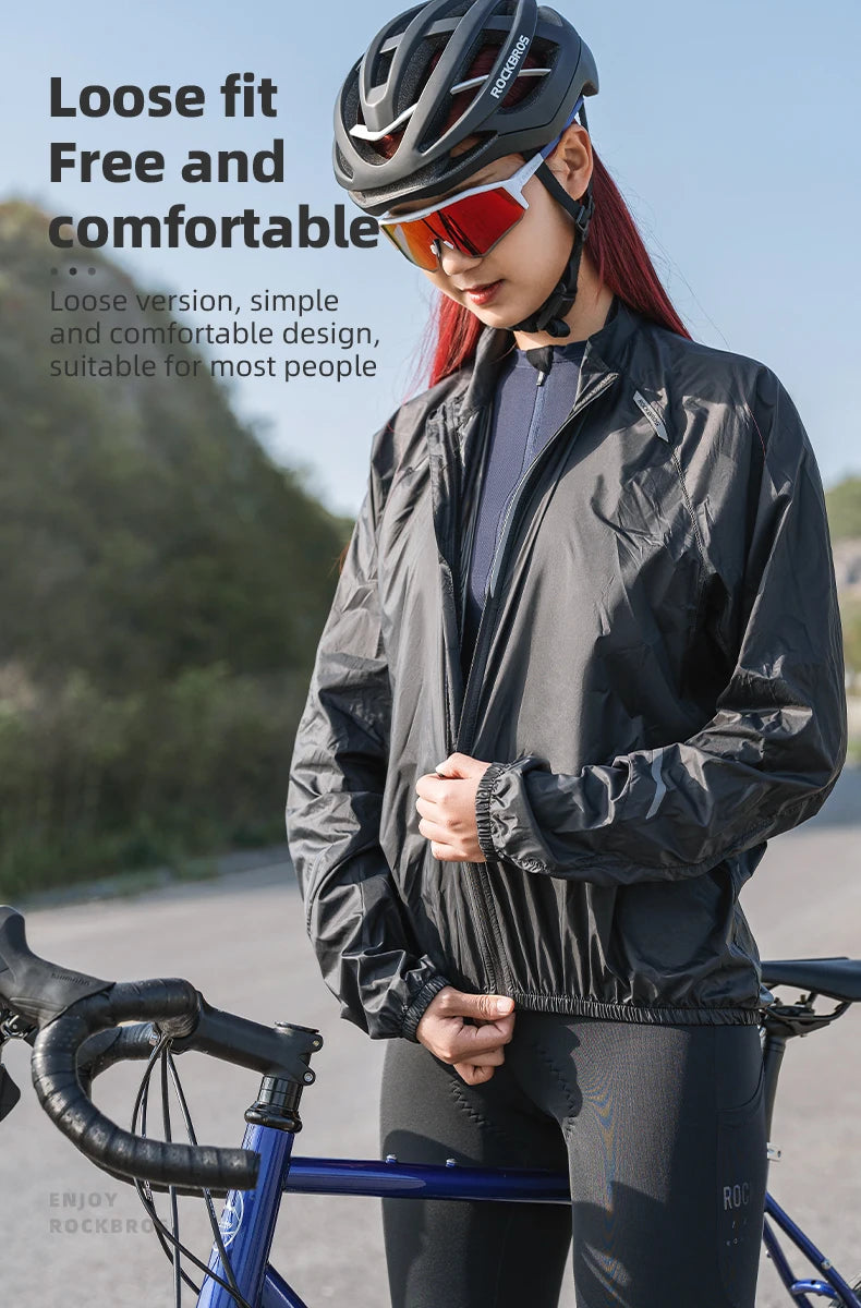 ROCKBROS Summer Cycling Jacket Lightweight Portable Coat Quick Dry Breathable Sunscreen Jacket Outdoor Sports Cycling Clothing
