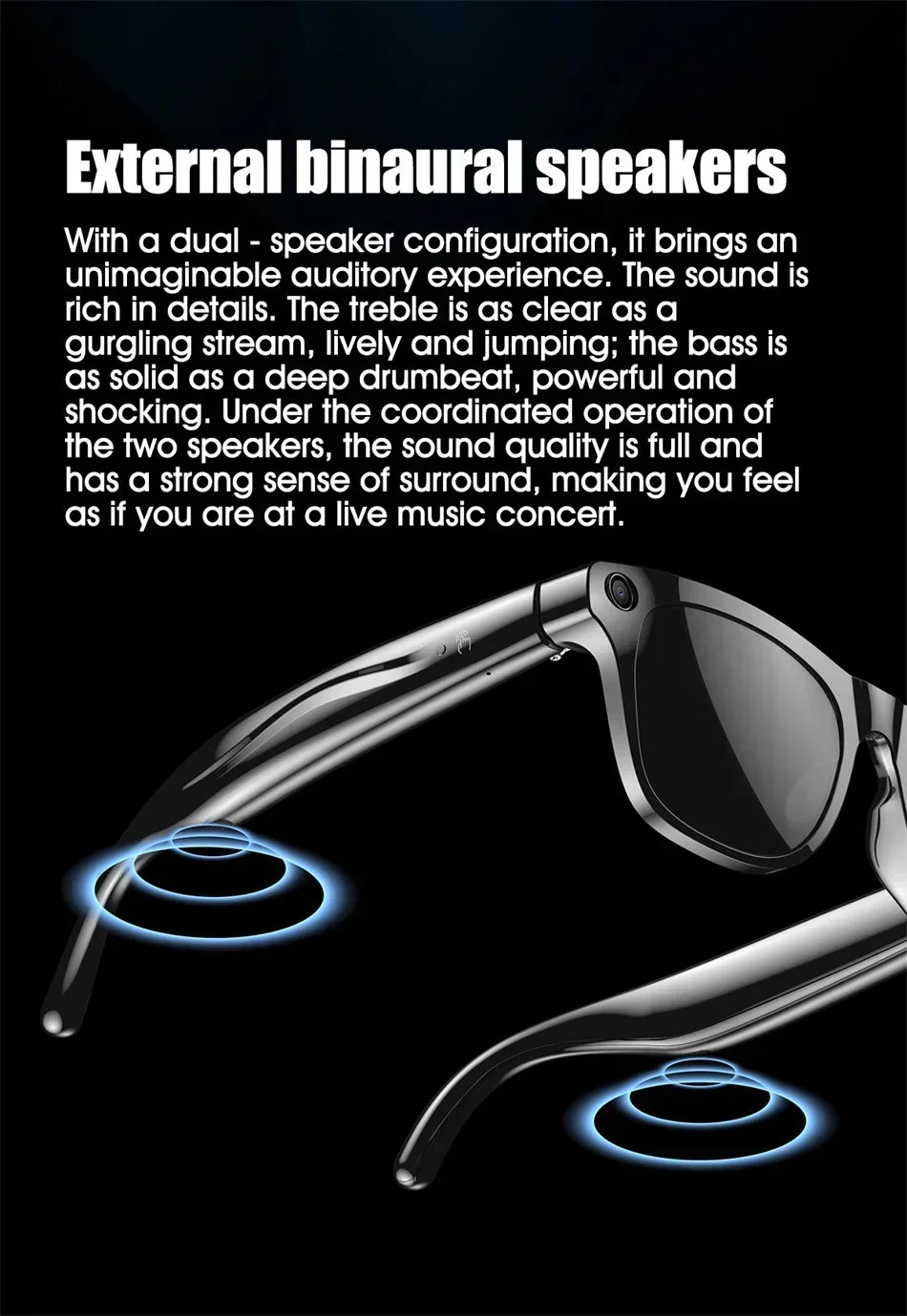 Lenovo AI Smart Glasses With 8K 1200mp Camera Chat Gpt Touch Sport Sunglasses Music Player Bluetooth Calling Voice Assistant