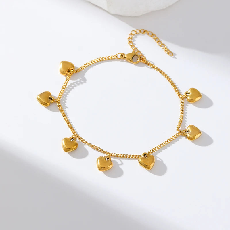 GANPUP 316L Stainless Steel Delicate Pearl Starfish Charms Bracelet For Women 2025 Texture Waterproof Wrist Chain Jewelry Gift