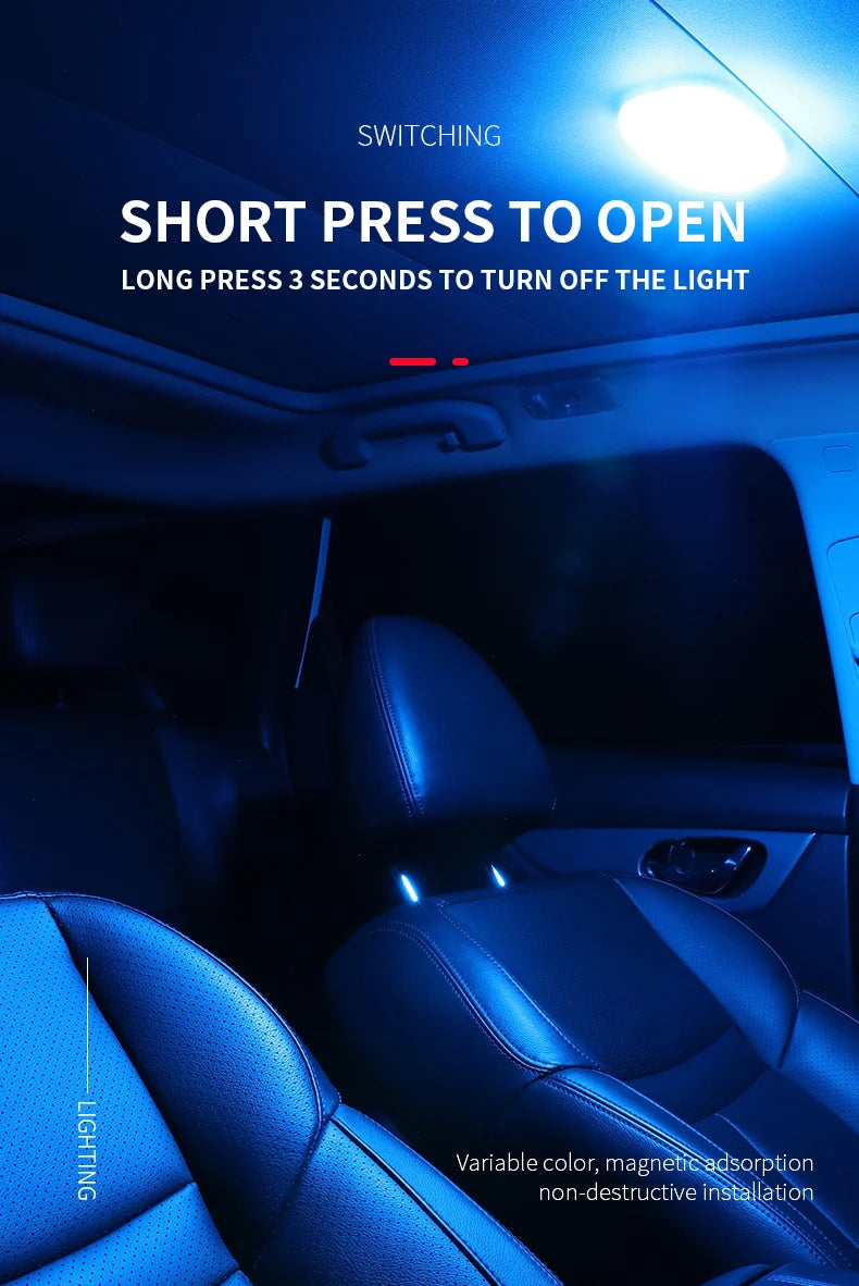 Car LED reading light Interior light Trunk light Car mounted ceiling Indoor and rear interior touch lighting