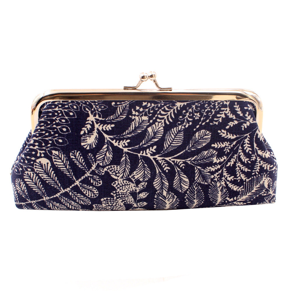 Long Coin Purse Wallet Women Vintage Leaf Print Wallet Card Holders Hasp Creative Clutch Bag Female Lipstick Storage Bag