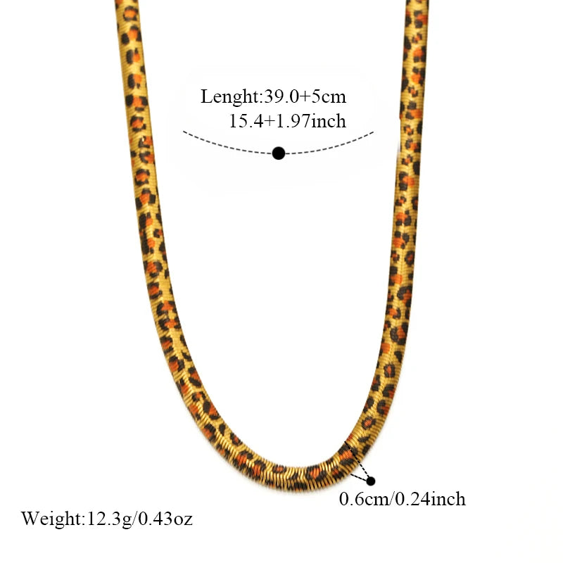 EILIECK 316L Stainless Steel Fashion Snake Pattern Chain Necklace For Women Daily Wear Trendy Neck Chain Waterproof Jewelry Gift