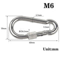 1/2/5Pcs M4 M5 M6 M8 M10 304 Stainless Steel Spring Snap Carabiner Quick Link Lock Ring Hook Snap Shackle Chain Fastener Hook