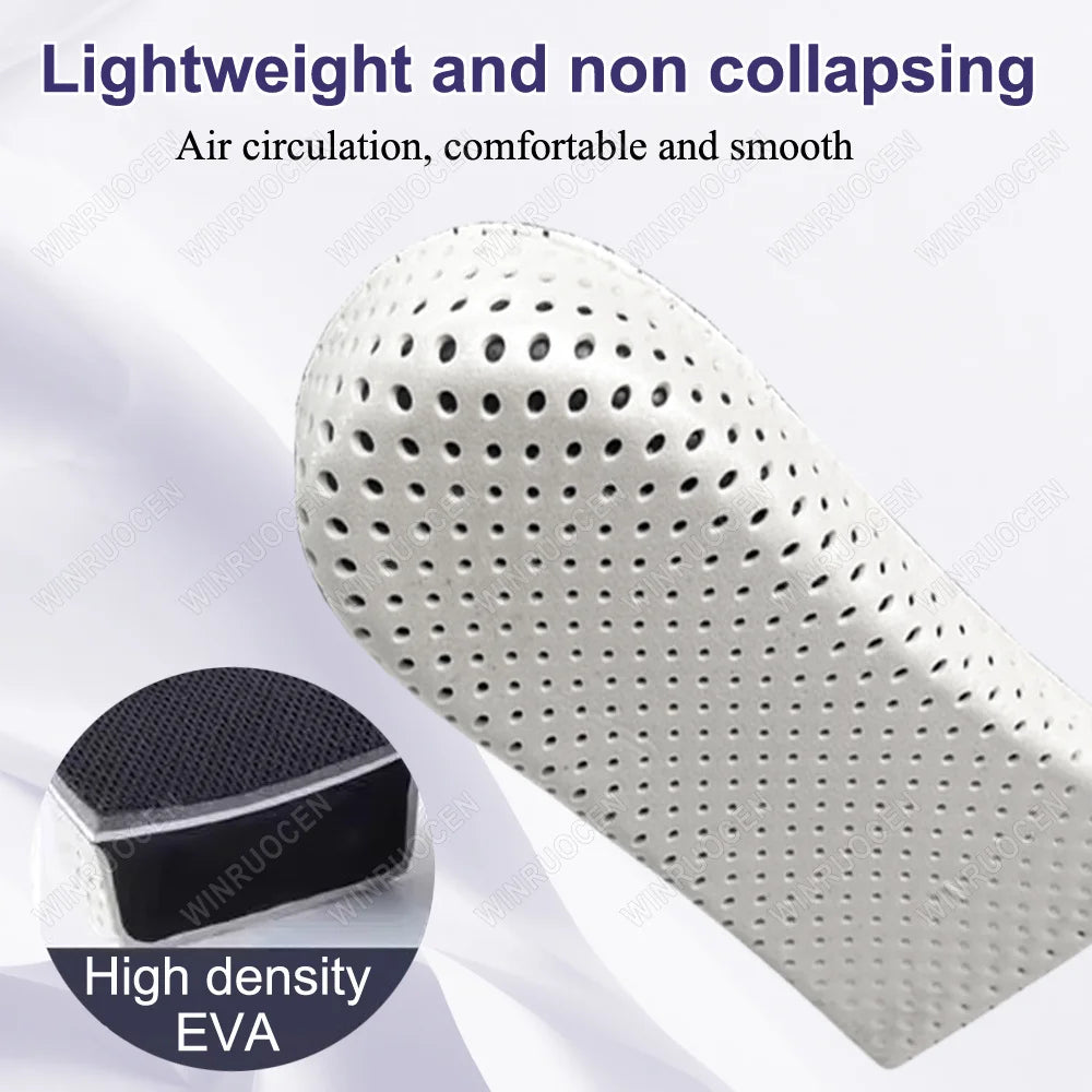 1/2 Pairs 2/3/4/5cm Height Increase Insoles Unisex Memory Foam Heel Lifts Breathable Sweat Absorbent Elevator Shoe Pads insoles