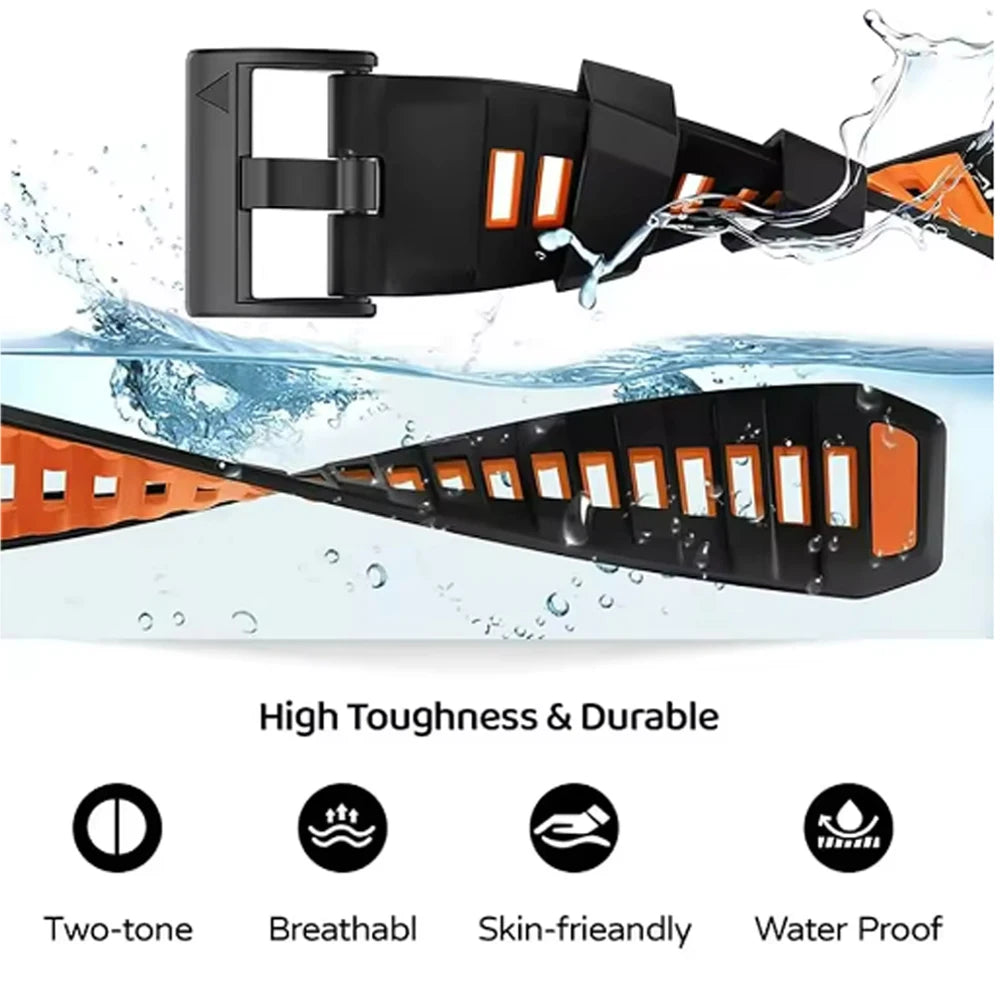 22/26mm Silicone Watchband Fenix 8 Pro Sport Strap For Garmin Tactix 7/Quatix8 Forerunner 970 965 Instinct 2X Quick Fit Bracelet