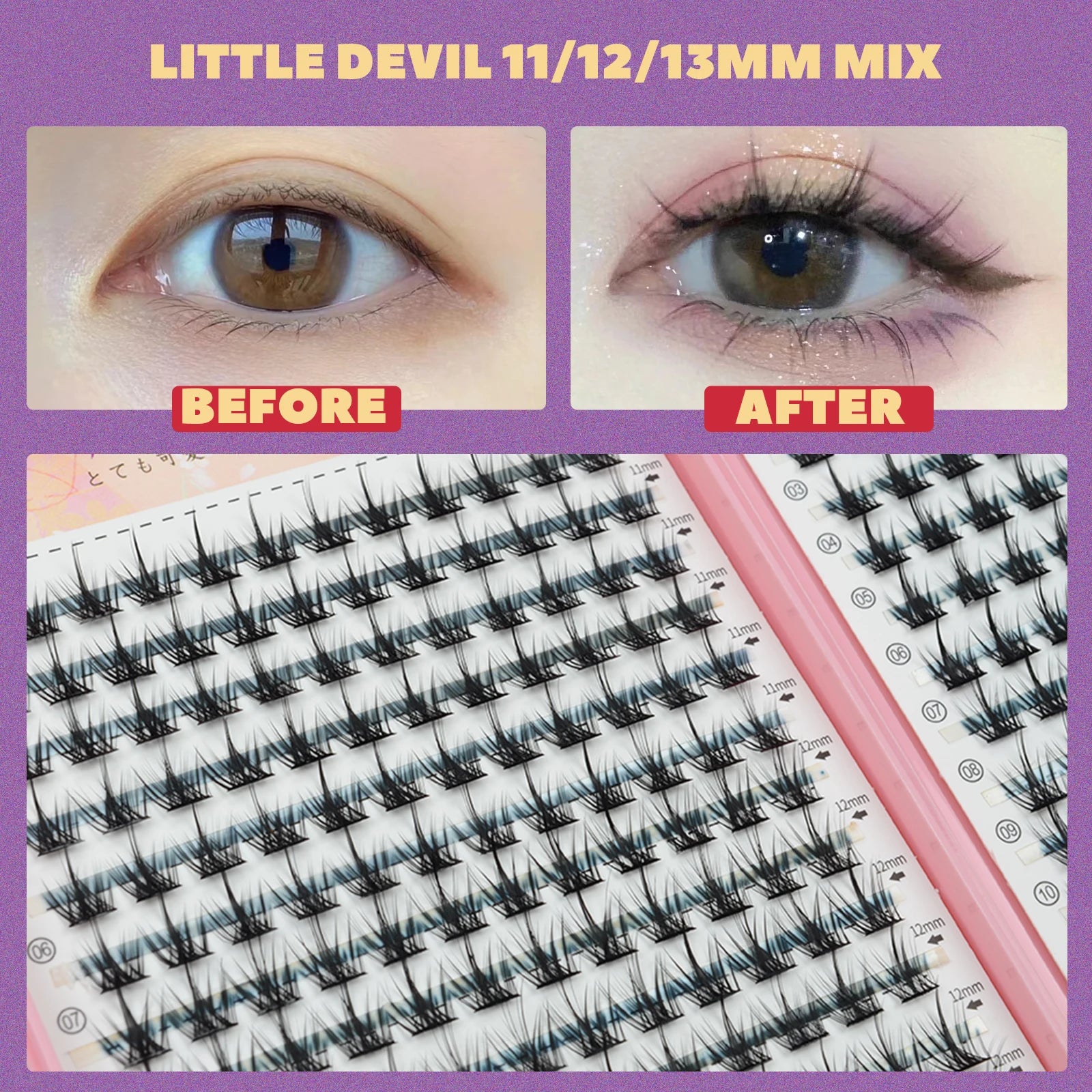 False Eyelashes High-capacity Natural Wispy Cluster Lashes 32 Rows DIY Lash Extension Supplies High Quality Professional Makeup