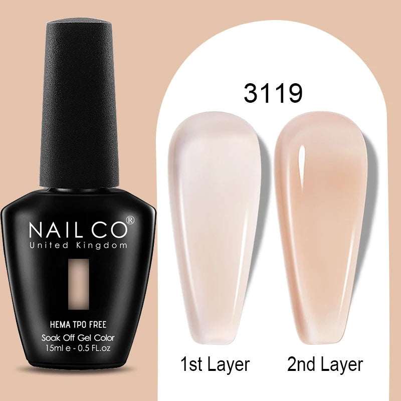 NAILCO 15ml Hema TPO Free Gel Nails Poilsh Vernis Semi Permanent UV Varnish Gel Nail Art Manicure Design TOP BASE Varnish Hybrid