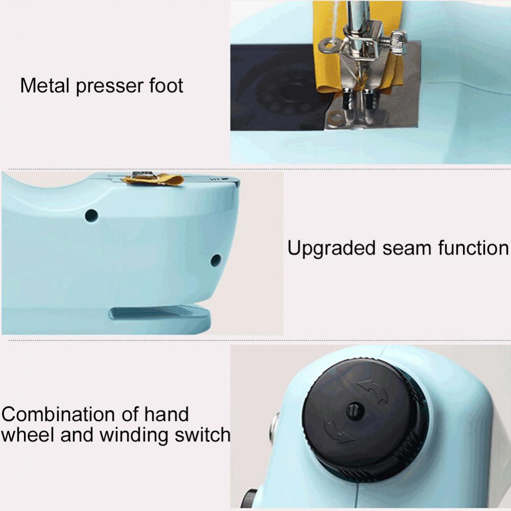 Mini Sewing Machines Portable Electric Household Stitching Sew Fabric Pedal Mini Foot Hand Table Model Sewing Electric Machine
