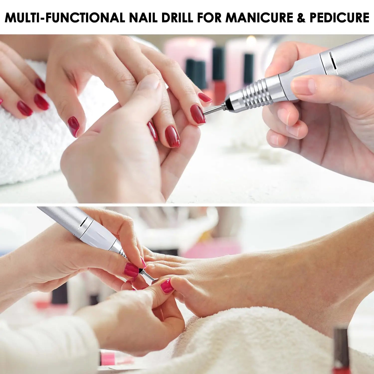 Electric 30000 RPM Nail Drill Machine Kit with Foot Pedal Nail Drill Bits Nails Manicure Set Nail Grinder for Gel Remove Polish