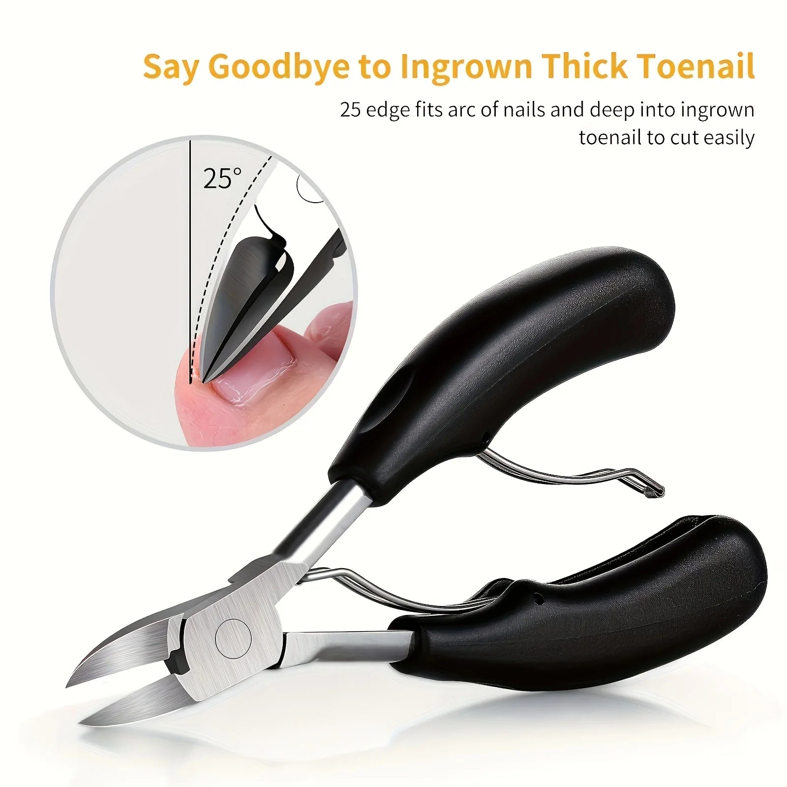 Portable Olecranon Scissors, Professional Nail Clippers, Nail Groove Trimmer for Thick Nails and Growth of Thick Nails, Toe Nail Trimmer_For Nail Scissors with Rubber Handle for Thick Nail or Intraoral Toenail Tools