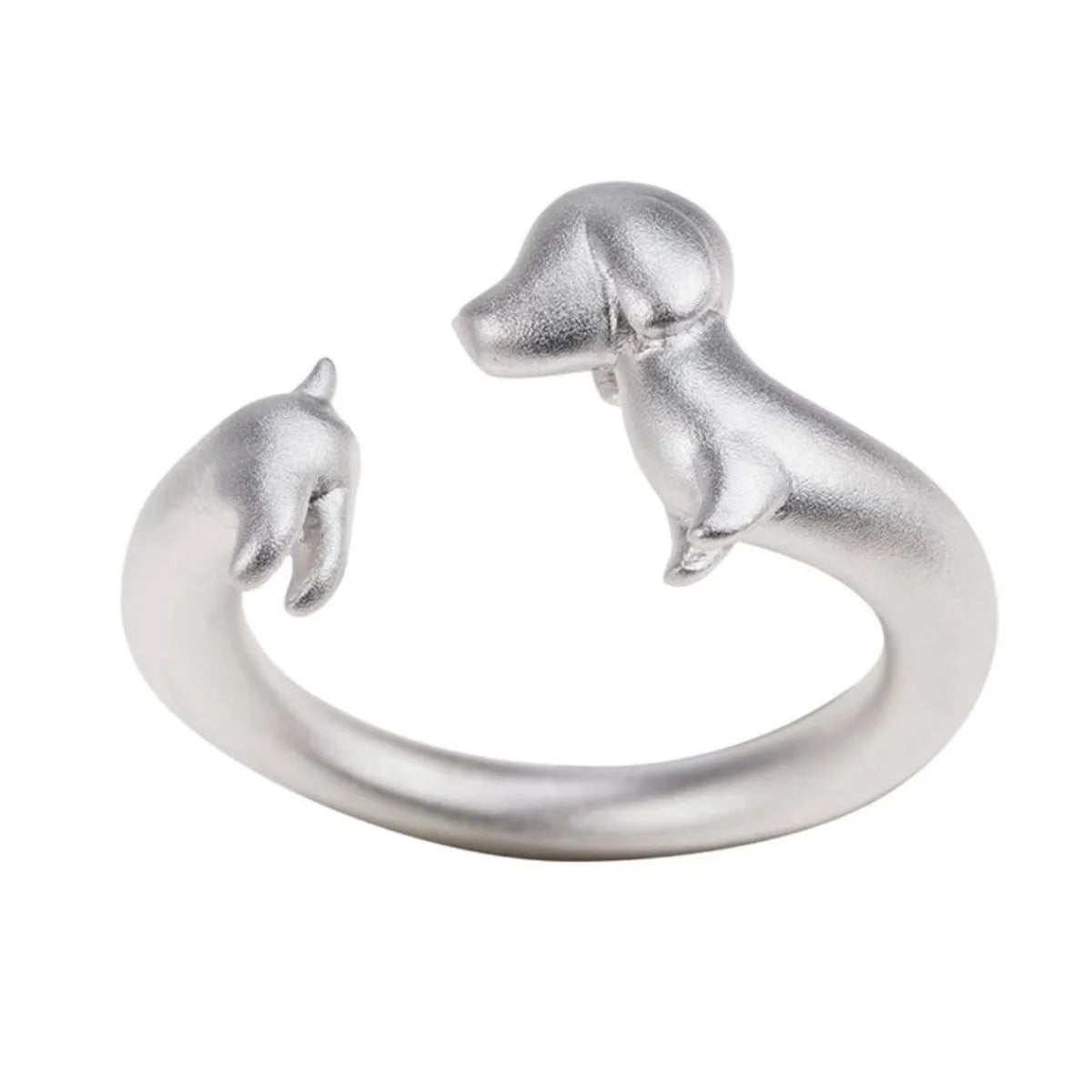 Adjustable Dachshund Rings, Stainless Steel Cute Jewelry for Women, Comfort Fit Daily Wear Best Friend Gift Idea