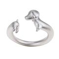 Adjustable Dachshund Rings, Stainless Steel Cute Jewelry for Women, Comfort Fit Daily Wear Best Friend Gift Idea
