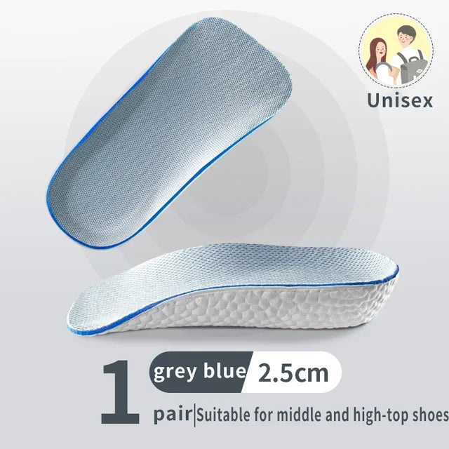 1/2pair 1.5/2.5/3.5 Cm Arch Support Height Increase Insole Elastic Lift Men'S And Women'S Insoles