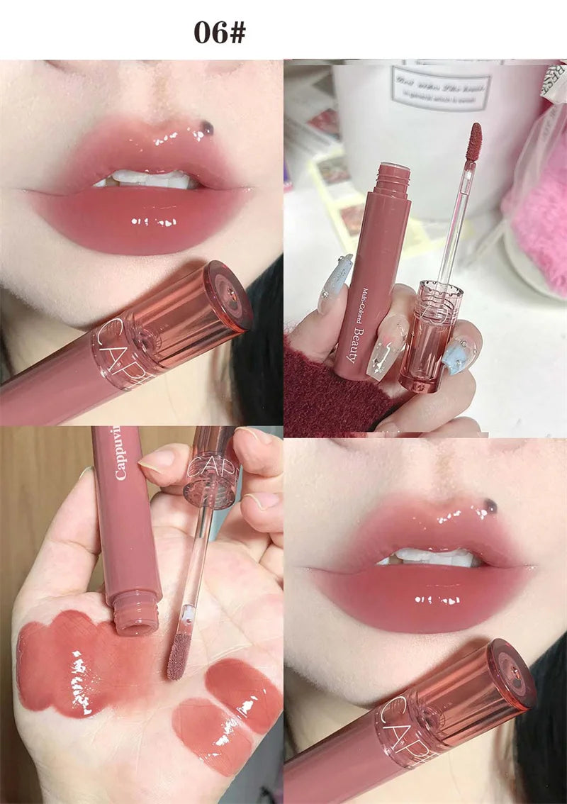 Clear Fruit Juice Lip Gloss Crystal Jelly Moisturizing Lips Oil Lasting No Sticky Sexy Lip Gloss Lipstick Makeups Lips Care