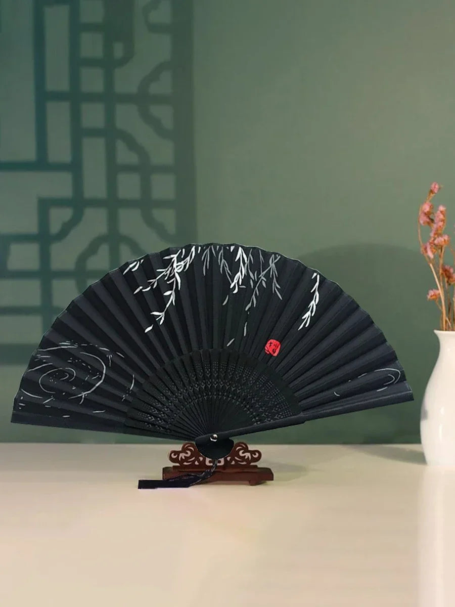 1pc-Elegant wooden folding hand fan favored by fans, favored by wedding parties and performances