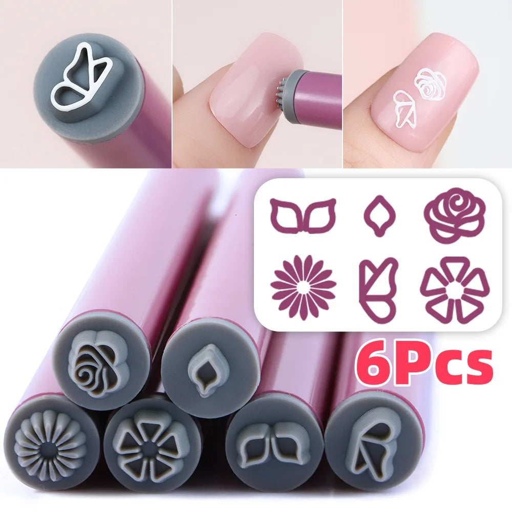 4/6/10/20Pcs Nail Art Stamp Pen Set Flower Butterfly Graffiti Nails Stamping Manicure Painting Drawing Templates Dotting Tools *