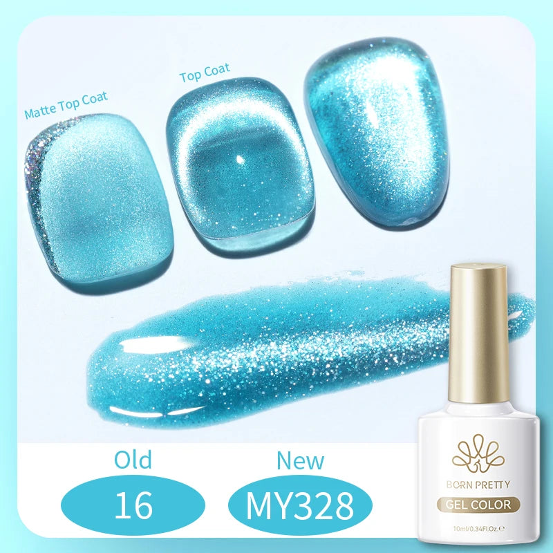BORN PRETTY 10ml Silver Water Light Cat Magnetic Gel Nail Polish Nail Supplies Vernis Semi Permanent Gel for Fall Winter Nails