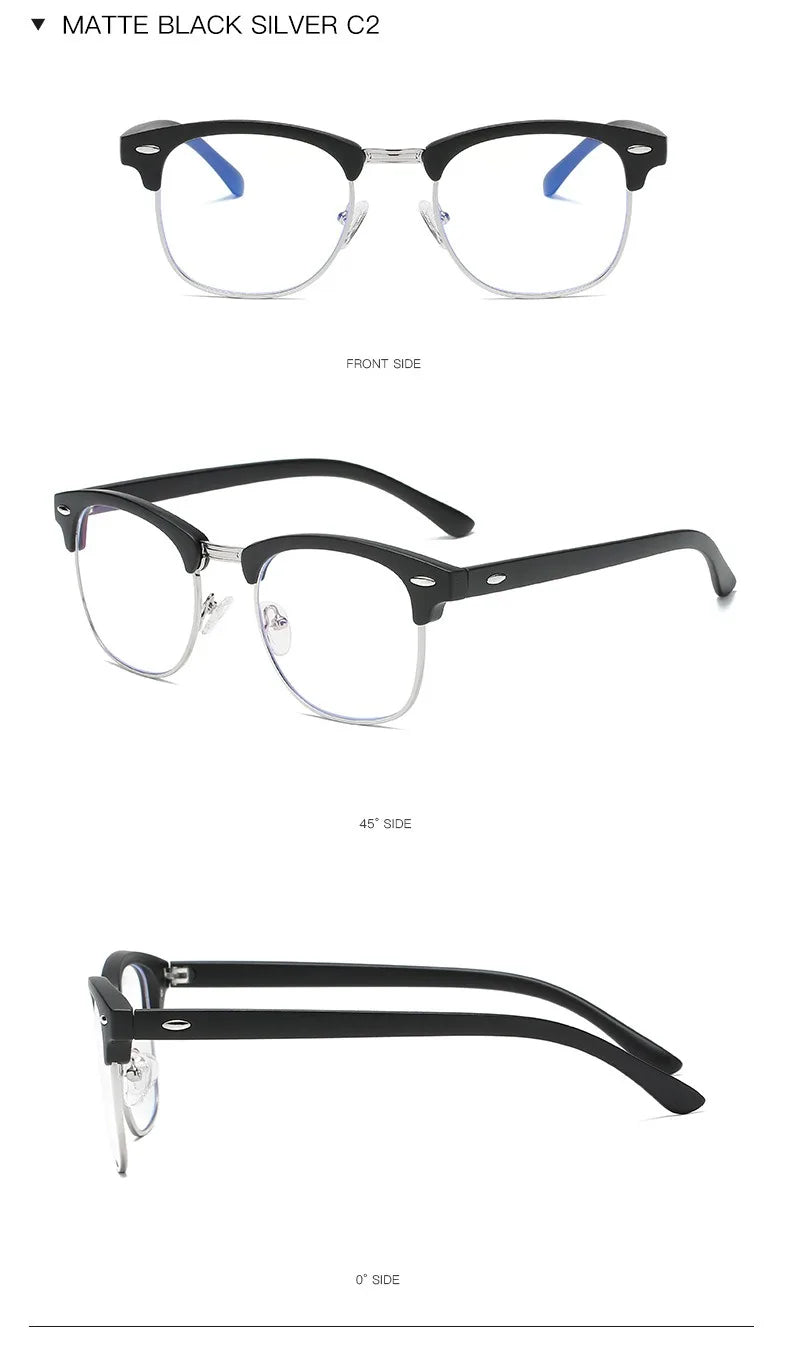 1pcs Men Retro Anti Blue Light Computer Glasses Reading And Gaming Glasses