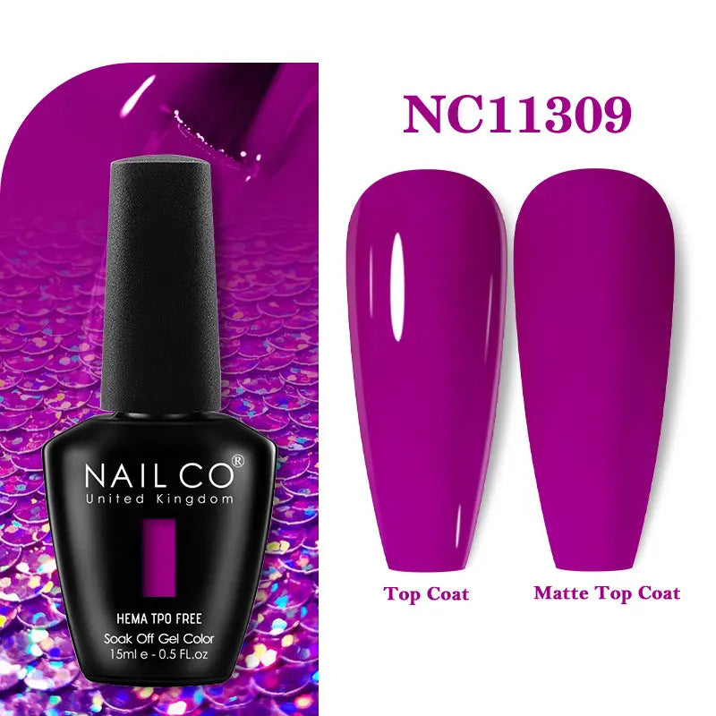 NAILCO 15ml Hema TPO Free Gel Nails Poilsh Vernis Semi Permanent UV Varnish Gel Nail Art Manicure Design TOP BASE Varnish Hybrid